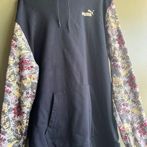 Puma Black Hoodie with Graphic Sleeves
